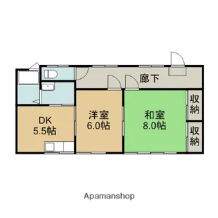 西浦アパートⅠ【B-2号室】の間取り