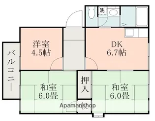 フローラル田迎【2階】の間取り
