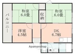 フローラル田迎【1階】の間取り
