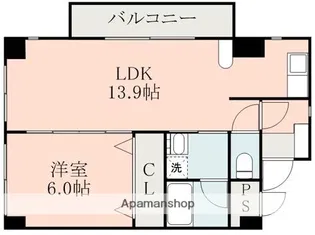 アラベスク新町【5階】の間取り