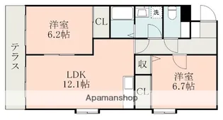 ブリーズコート長嶺C棟【102号室】の間取り