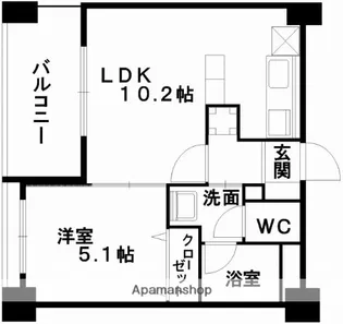 コネクト新水前寺【9階】の間取り