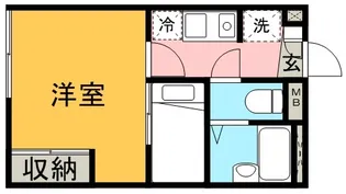 レオパレス新屋敷東【103号室】の間取り