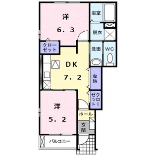 ホープレジデンス【1階】の間取り