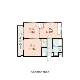 ル・シャトン【1階】の間取り