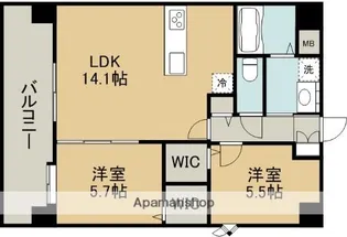 ロザリアン坪井【5階】の間取り
