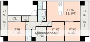 3SLDKの間取り画像