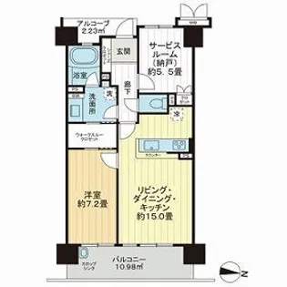 サーパスシティ大江イーストスクエア【0110号室】の間取り