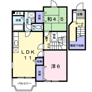 ニューロイヤル1番館【2階】の間取り