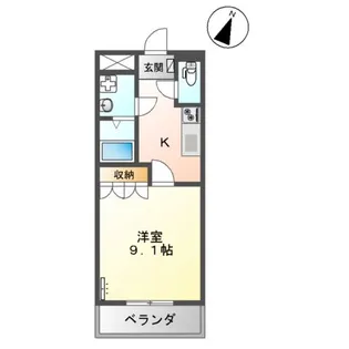 BIENVIVRE楡木Ⅱ【103号室】の間取り