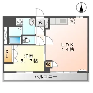1LDKの間取り画像