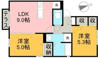 ウィットビオトープ【101号室】の間取り
