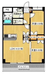 チアフルビューティ田迎【402号室】の間取り