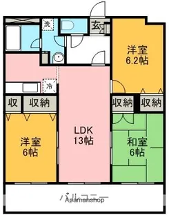 シャンティ尾ノ上【401号室】の間取り
