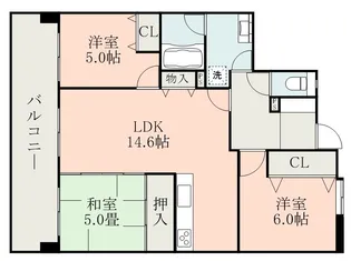 アルバガーデン上熊本【503号室】の間取り