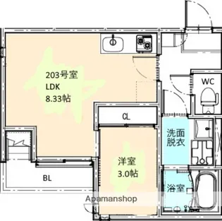 GRANDTICフロンティアⅡ【2階】の間取り