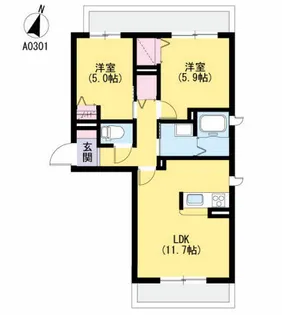 ラ・リュミエール月出【3階】の間取り