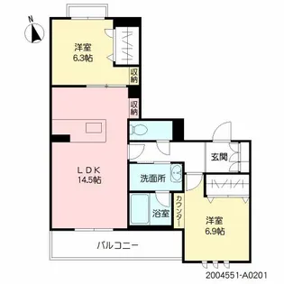 シャーメゾン VIOLETTA【1階】の間取り