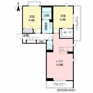 グレイス・ヴィラ水前寺【2階】の間取り