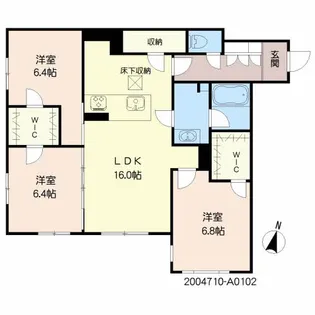 カレイドスコープ光の森【1階】の間取り