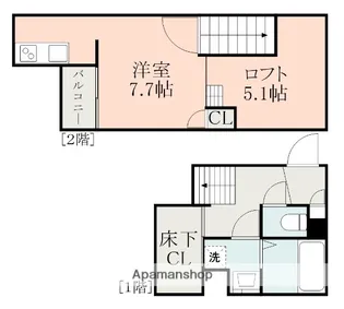 ADC坪井【1階】の間取り