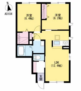 グリナージュ・フロール【1階】の間取り