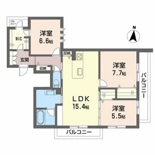 シャーメゾンMOTOYAMA【201号室】の間取り
