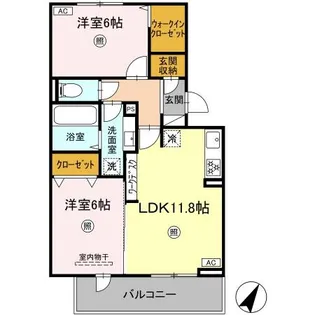 クリスタルパークテラス【3階】の間取り
