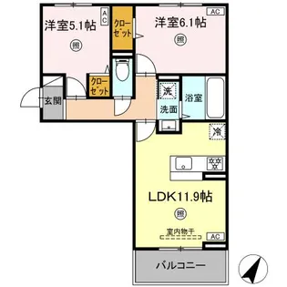 セジュールオッツ長嶺【3階】の間取り