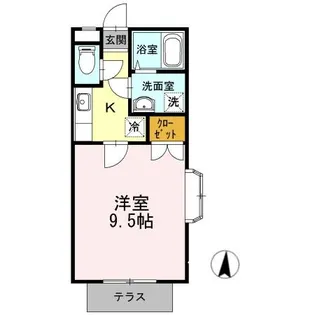 グリーンヒル【107号室】の間取り