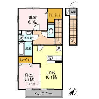 ホームパーティーⅤ号館【2階】の間取り