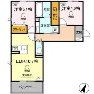 エスト【2階】の間取り