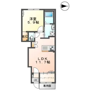 グランディール ルリアン【1階】の間取り