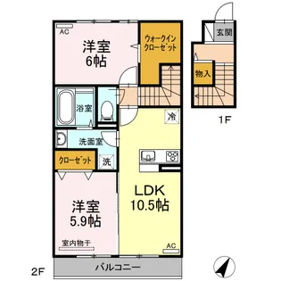 セジュールウィット【2階】の間取り