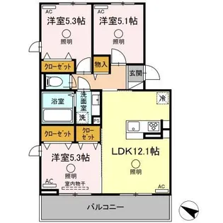 ガーデンルピナス【3階】の間取り