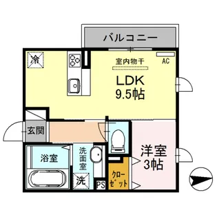 ライスシャワー坪井【2階】の間取り