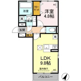 DーROOM渡鹿【1階】の間取り