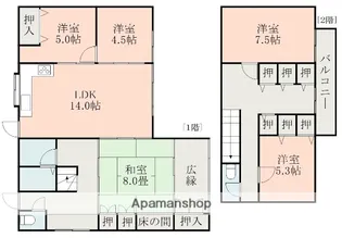 熊本県熊本市東区東野2丁目【一戸建】の間取り