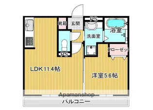 パークヴィラ下南部 Ⅰ棟【205号室】の間取り