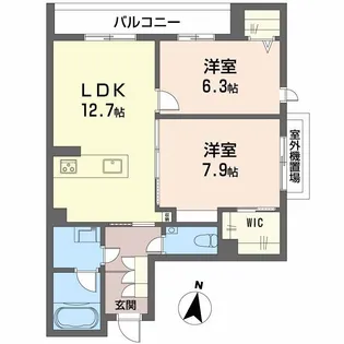 MOANA GARDEN 水前寺【204号室】の間取り