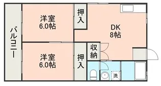 岡ハイツ【4階】の間取り