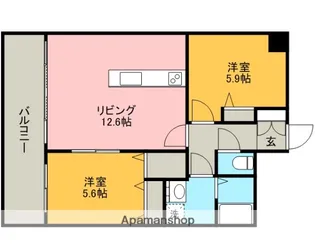 クロノス16月出【5階】の間取り