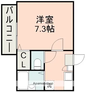 ロフティ黒髪A【1階】の間取り