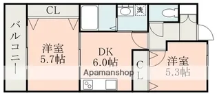 ヨーロピアンシャレー清水万石 弐番館【1階】の間取り