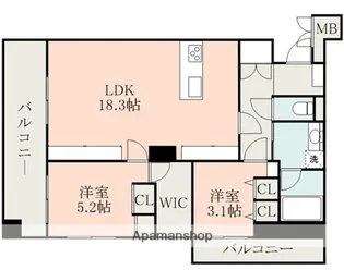 ラ・シック辛島【13階】の間取り