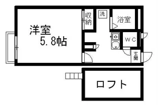 レオパレス新屋敷【201号室】の間取り