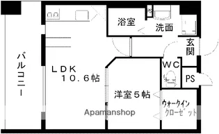 レジディア熊本辛島【6階】の間取り