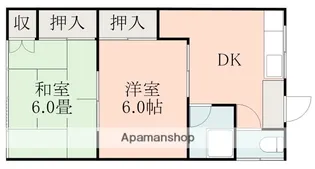 黒石ハイツ【1階】の間取り