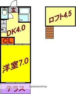 熊本県熊本市中央区出水6丁目【アパート】の間取り