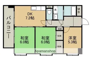 第3甲斐田ハイツ【6階】の間取り